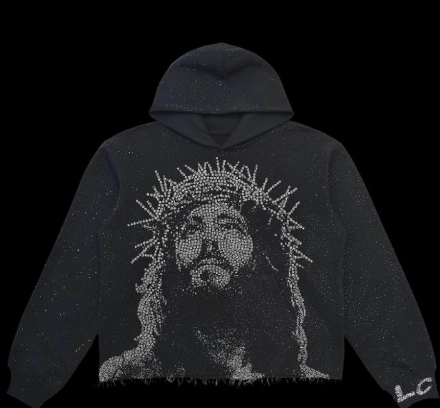 Crown of Thorns Rhinestone Hoodie front